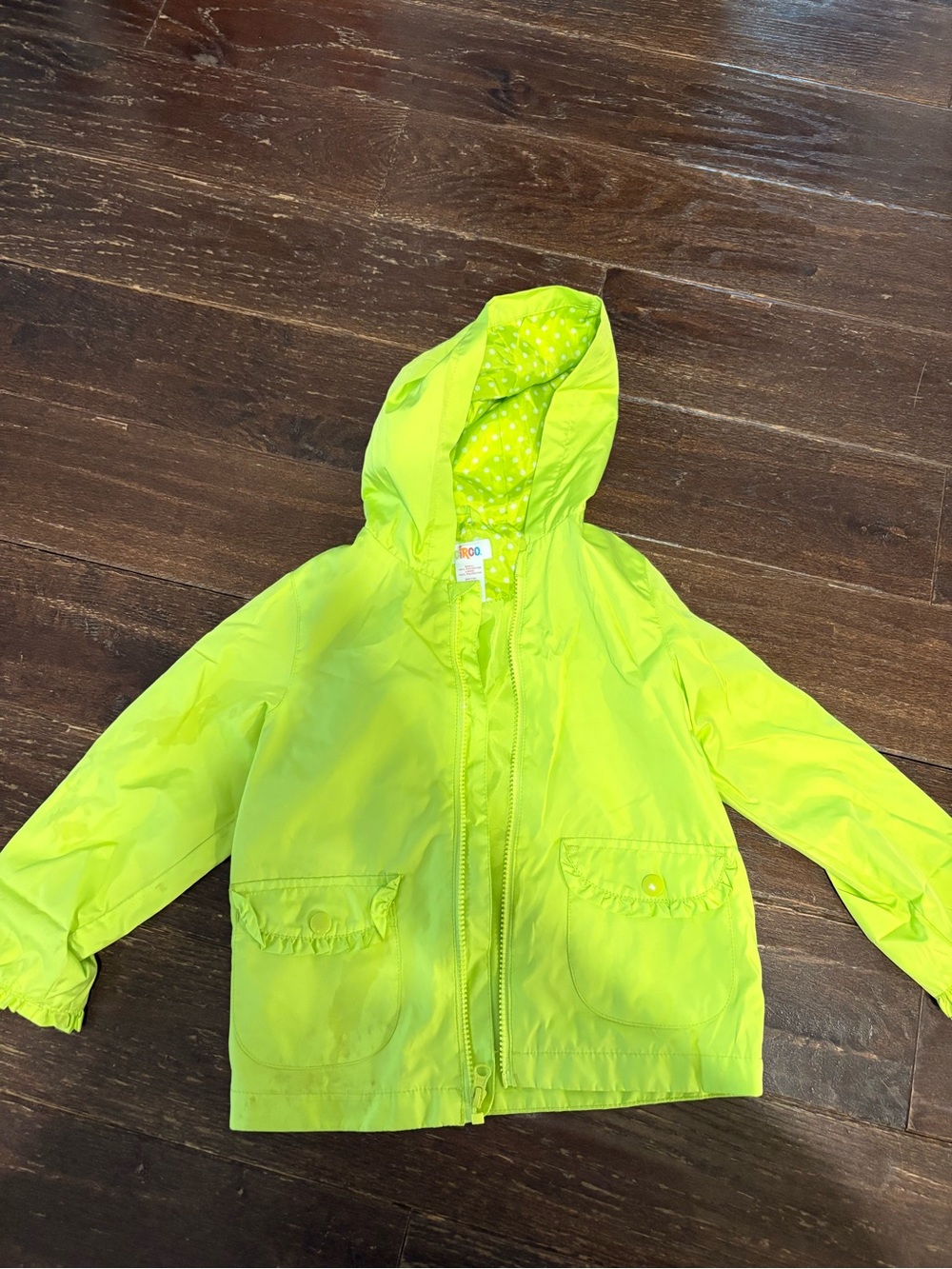 Circo Neon Lime Hooded Kids Raincoat